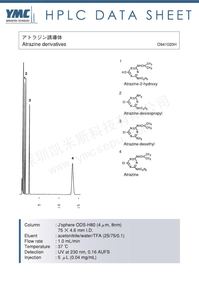 液相色譜法檢測(cè)阿特拉津衍生物